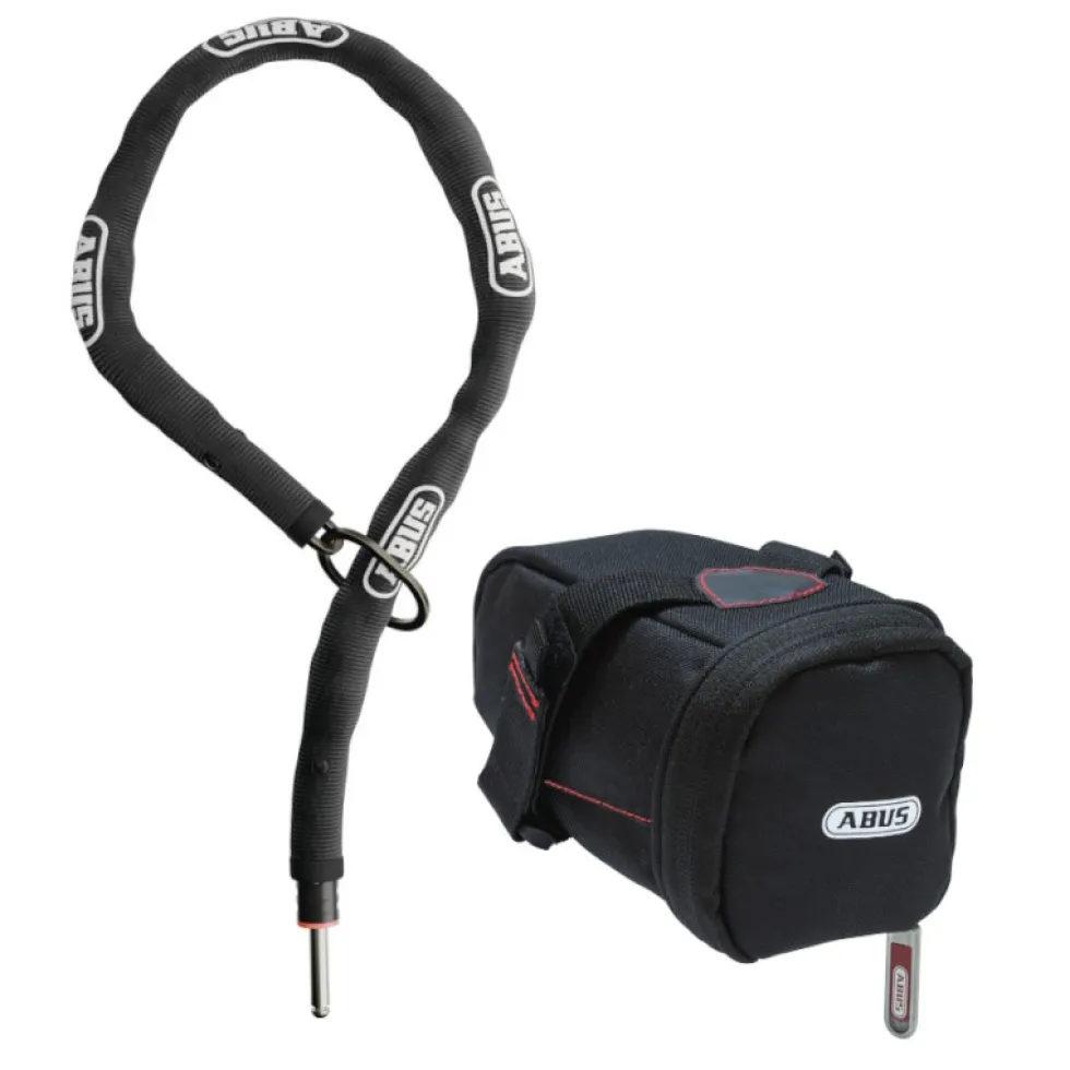 ABUS Adaptor Chain Classic Frameslotketting + Zadeltas ST 5950 - 5.5 mm | 130 cm | 5.5KS/130 zwart