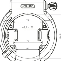 Ringsloten < ABUS Granit XPlus 6950M AM NR Frameslot + 6KS/85 Frameslotketting + ST 5950 Tas - zwart