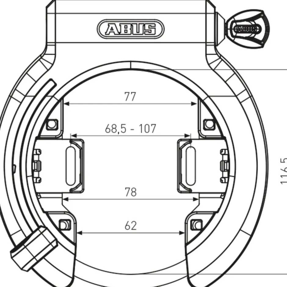 Ringsloten < ABUS Granit XPlus 6950M AM NR Frameslot + 6KS/85 Frameslotketting + ST 5950 Tas - zwart