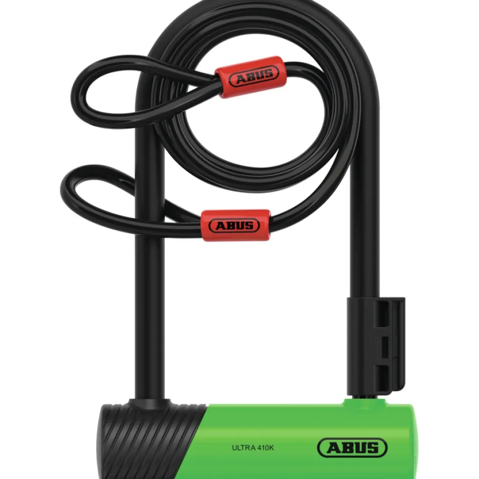 ABUS Ultra Mini 410K/150HB180 U-Slot 180x106 mm + Houder SH34 + Luskabel 10/120 - groen