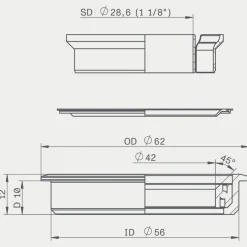 ACROS Headset-Upper Part - for Integrated Cable Routing (ICR) - ZS56/28.6