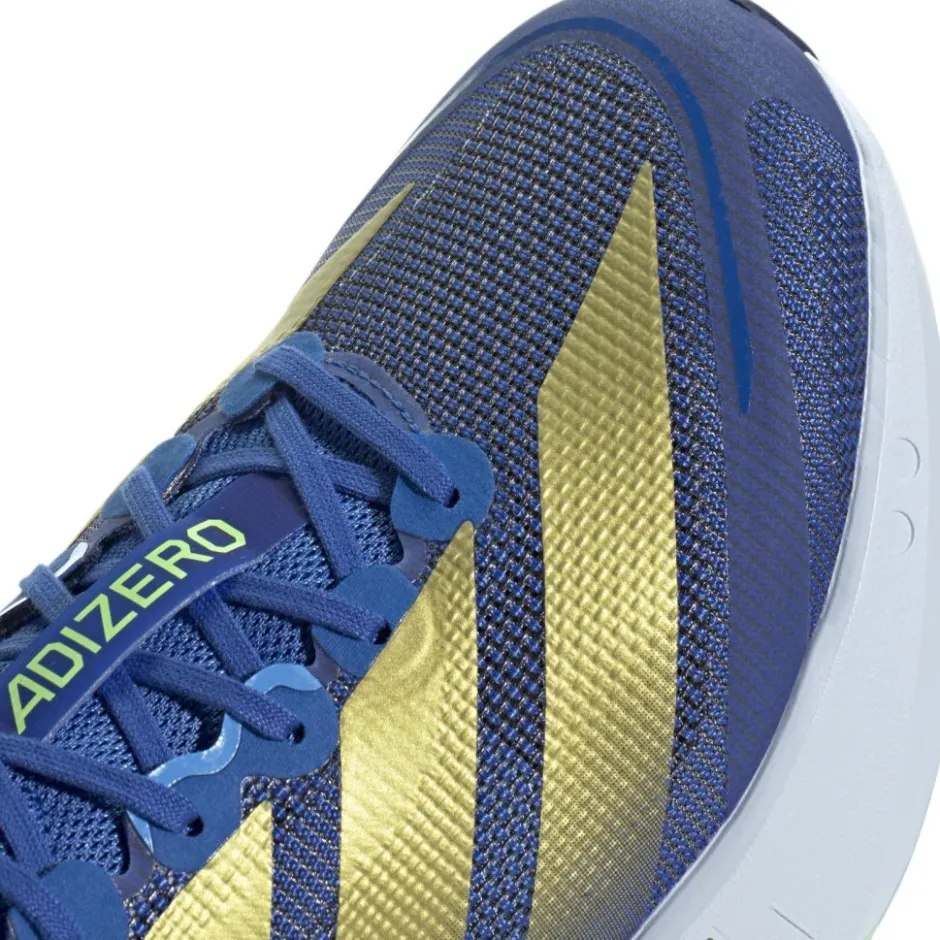 Hardloopschoenen Voor Op De Weg|Hardloopschoenen Heren < adidas Adizero Boston 13 Hardloopschoenen Heren - blue/gold metal/blue burst JQ1669