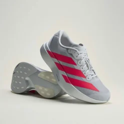 adidas Adizero EVO SL Hardloopschoenen Heren - silver metal/lucid red/iron metal KI3381