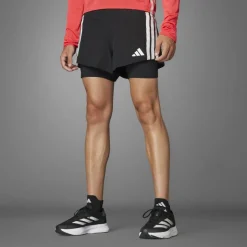 Broeken & Rokken < adidas Adizero Running 2-in-1 Ge Pocket hort Heren - back JD4202