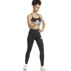 adidas Aeroreact Graphic Sport-BH met lichte Ondersteuning Dames - zwart JG1413