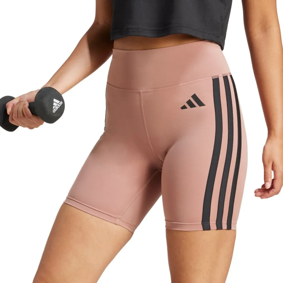 adidas Optime Essential 3-Stripes 7" Shorts Dames - warm clay/black JN5697