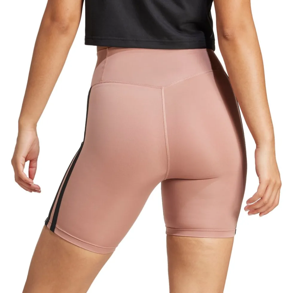 adidas Optime Essential 3-Stripes 7" Shorts Dames - warm clay/black JN5697
