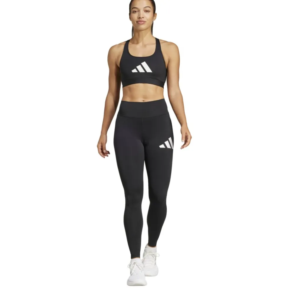 adidas Powerreact Big Logo Training Sport-BH met lichte ondersteuning - zwart JG1414