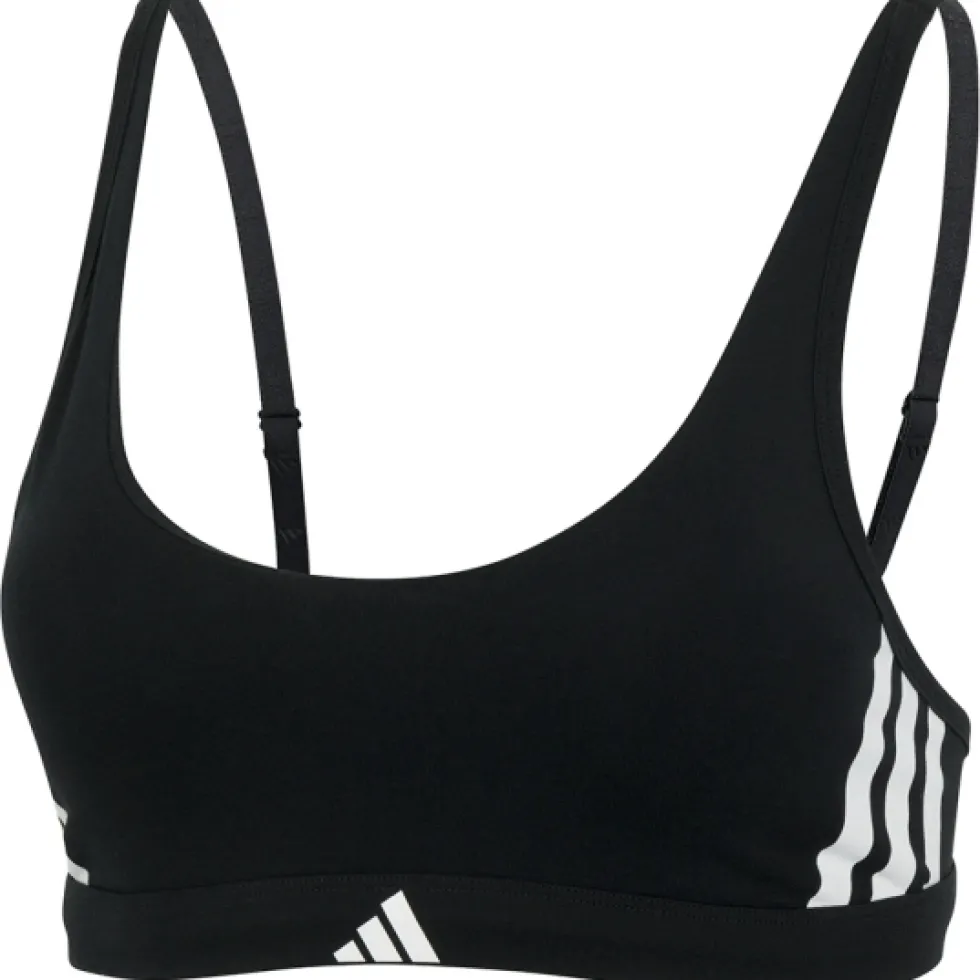 adidas Sports Underwear Sport Active Essentials Cotton 3 Stripes Scoop Bralette Dames - black