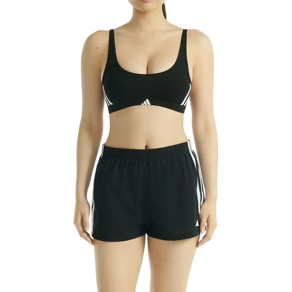 adidas Sports Underwear Sport Active Essentials Cotton 3 Stripes Scoop Bralette Dames - black