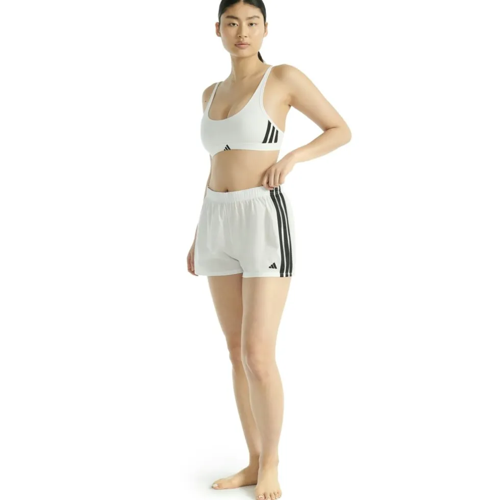adidas Sports Underwear Sport Active Essentials Cotton 3 Stripes Scoop Bralette Dames - white