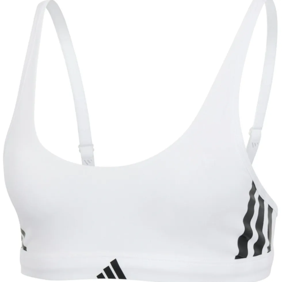 adidas Sports Underwear Sport Active Essentials Cotton 3 Stripes Scoop Bralette Dames - white