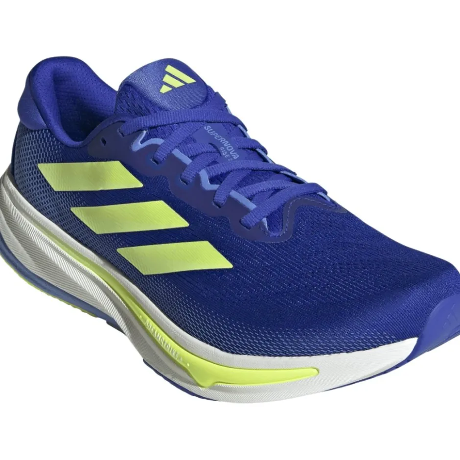 Hardloopschoenen Voor Op De Weg|Hardloopschoenen Heren < adidas Supernova Rise 2 Hardloopschoenen Heren - lucid blue/hi-res yellow/blue fusion JQ7704
