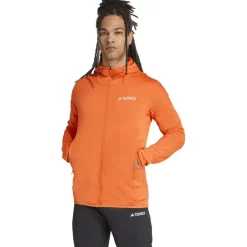 adidas TERREX Xperior CLIMAWARM Light Fleecejas met capuchon Heren - semi impact orange JM0111
