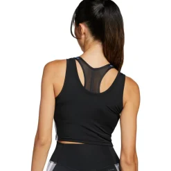 adidas Train Essentials 3-Stripes Crop Tank Top Dames - zwart/wit JF8915