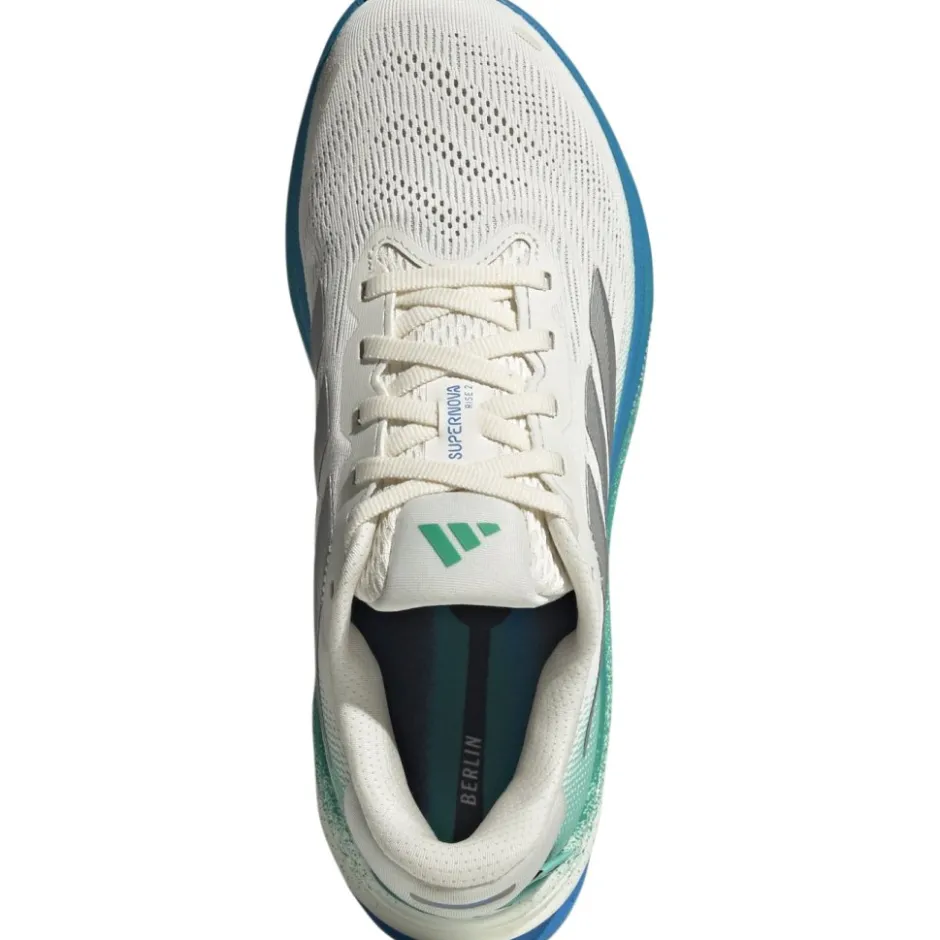 Hardloopschoenen Voor Op De Weg|Schoenen < adidas Supernova Rise 2 Hardloopschoenen Dames - chalk white/silver metal/glory green JI1411
