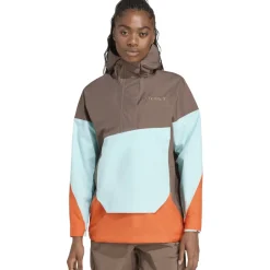 Jassen & Vesten < adidas TERREX Xporic 2.5 Cimaproof Anorak Dames - earth strata/semi fash aqua/semi impact orange J9813