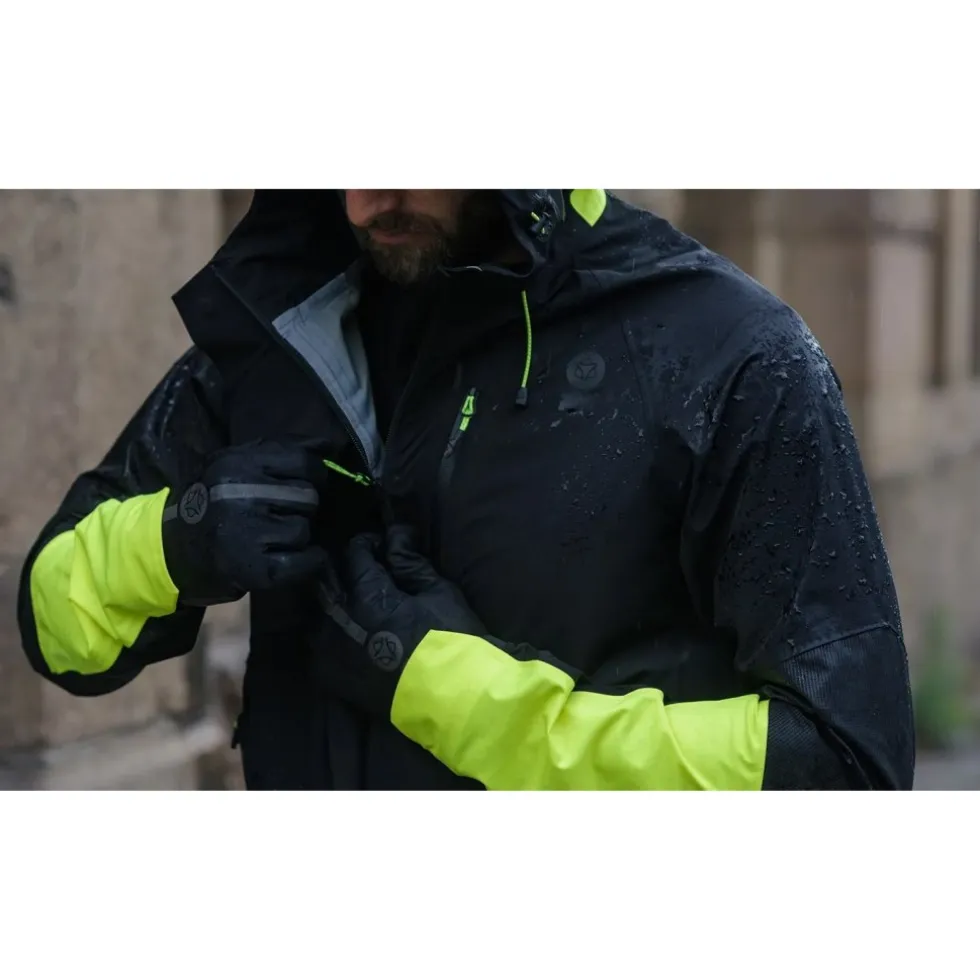 AGU Commuter Hi-Vis + Reflection Tech Regenjas Heren - zwart