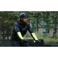 AGU Commuter Hi-Vis + Reflection Tech Regenjas Heren - zwart