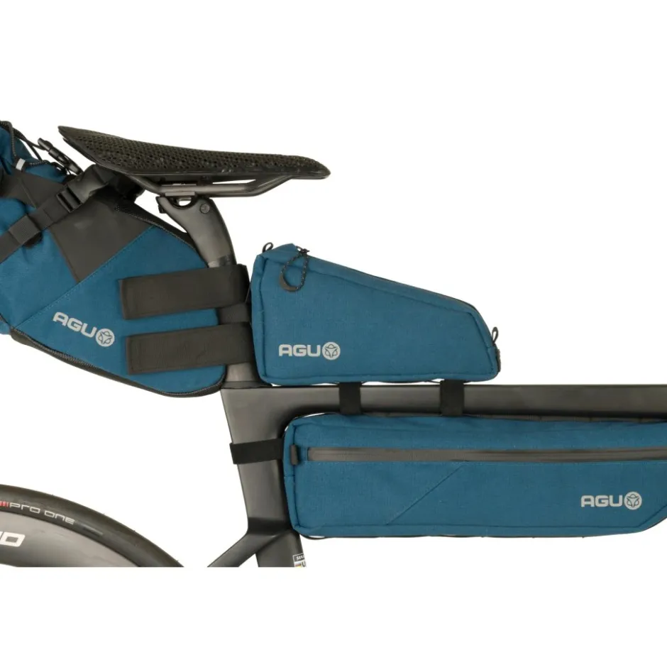 Frametassen|Top Tube Bag < AGU Venture Bovenbuis Tas - 0.7L - Canvas - steel blue