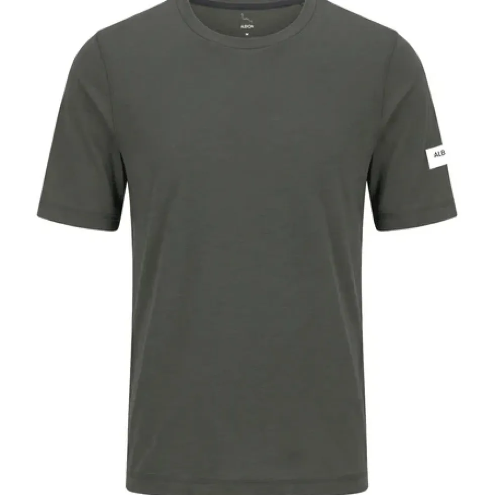 ALBION Merino Riding Unisex-t-shirt voor mannen en vrouwen - Shale Green