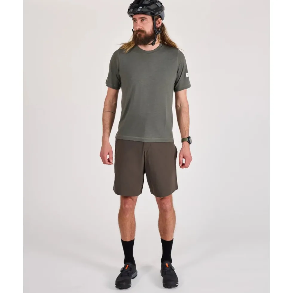 ALBION Merino Riding Unisex-t-shirt voor mannen en vrouwen - Shale Green