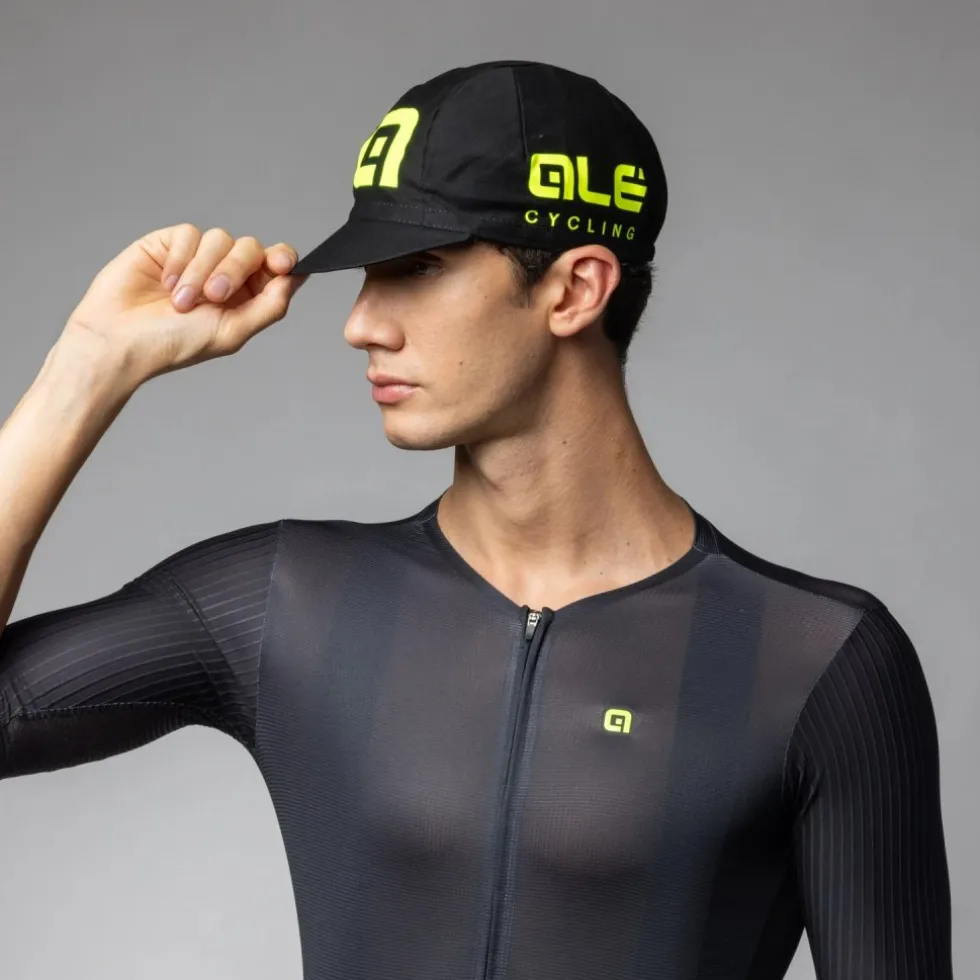 Alé Cotton Fietspet - black-yellow-fluo