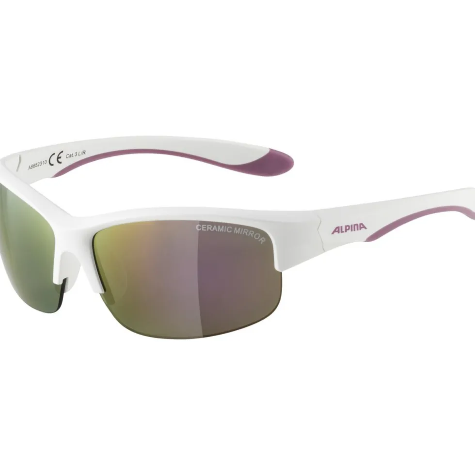 Alpina Flexxy Youth HR Bril Kinderen - white matt-purple / pink mirror