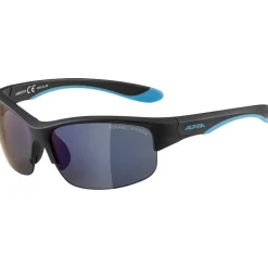 Alpina Flexxy Youth HR Bril Kinderen - black matt-blue / blue mirror