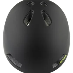Alpina Hackney Kinder-Fietshelm - black-neon yellow matt