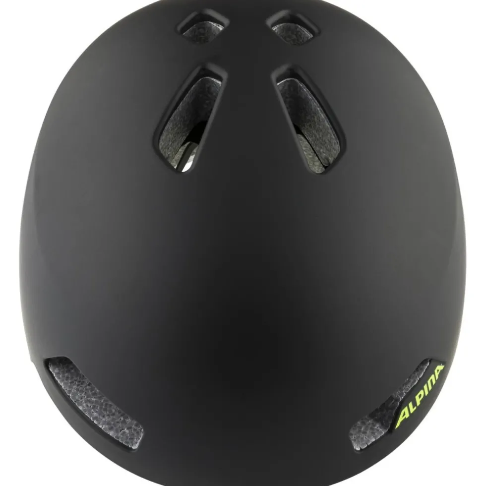 Alpina Hackney Kinder-Fietshelm - black-neon yellow matt