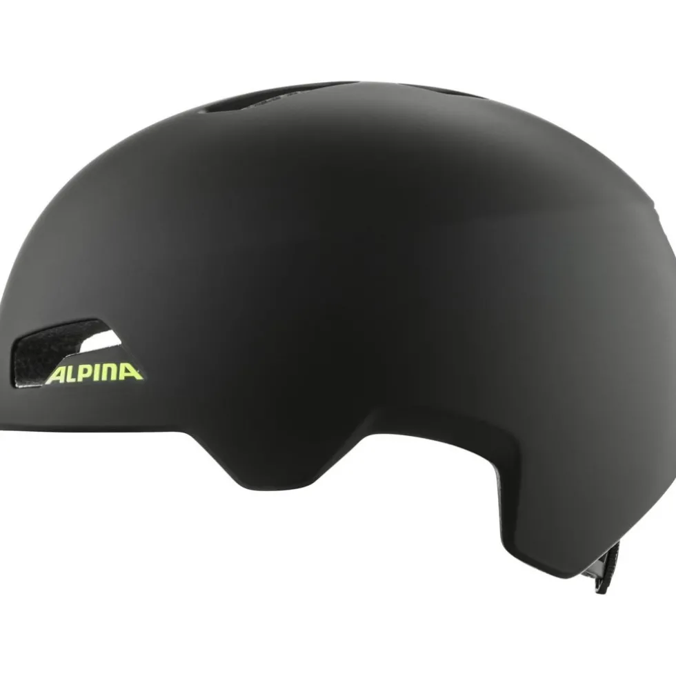 Alpina Hackney Kinder-Fietshelm - black-neon yellow matt