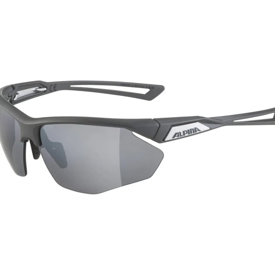 Racefietsbrillen < Alpina Nylos HR Bril - midnight-grey matt/mirror silver