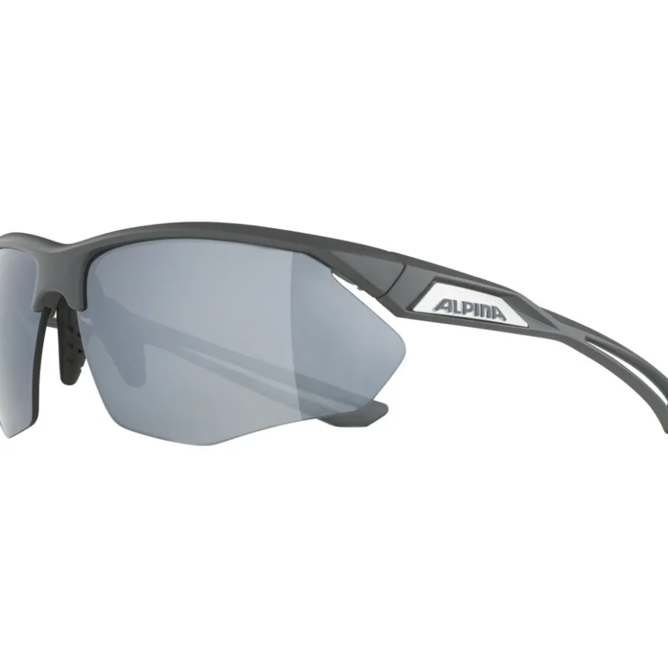 Racefietsbrillen < Alpina Nylos HR Bril - midnight-grey matt/mirror silver