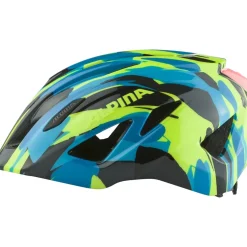 Alpina Pico Flash Kinder-Fietshelm - neon-blue green gloss