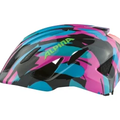 Alpina Pico Flash Kinder-Fietshelm - neon-blue pink gloss