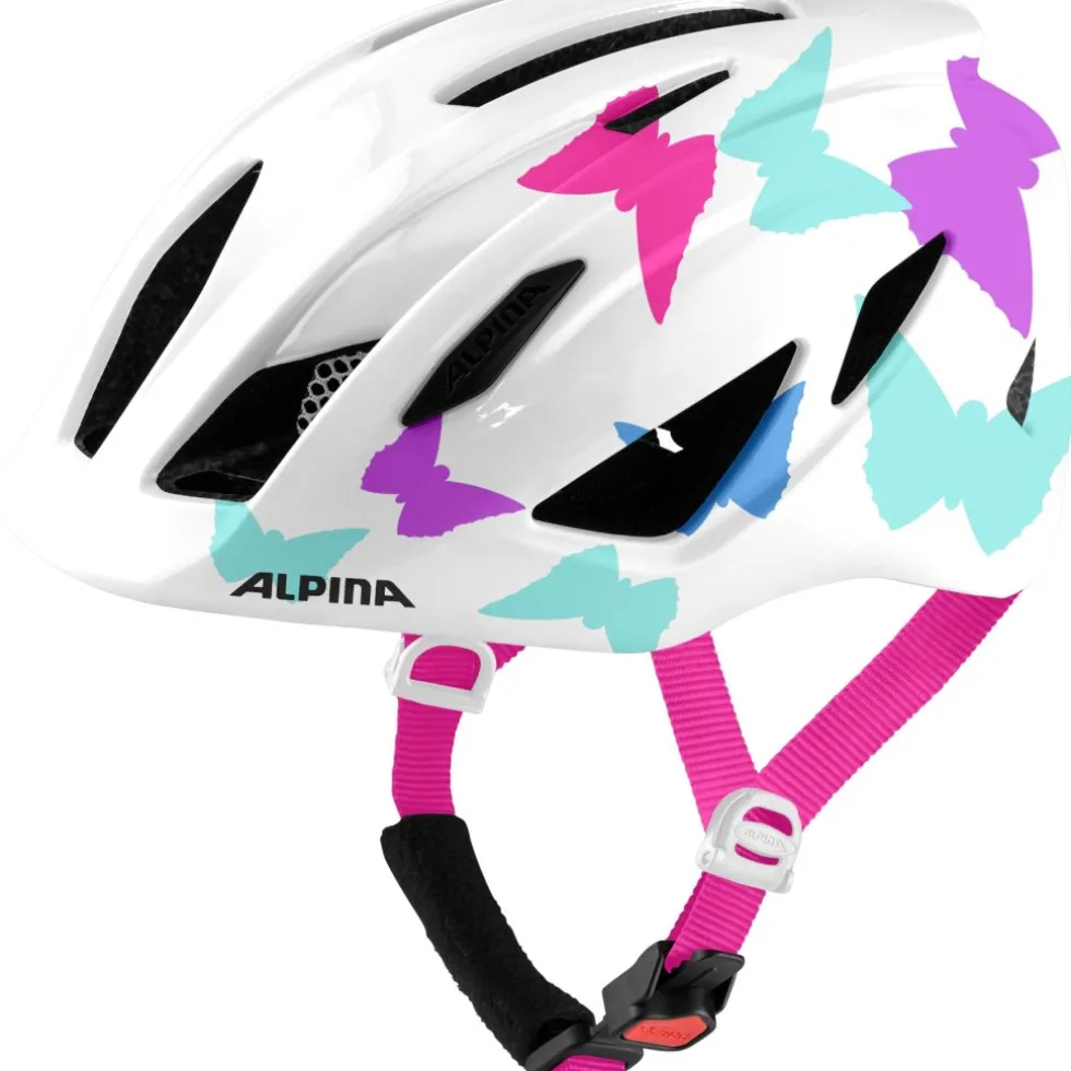 Alpina Pico Kids Bike Helmet - pearlwhite butterflies gloss