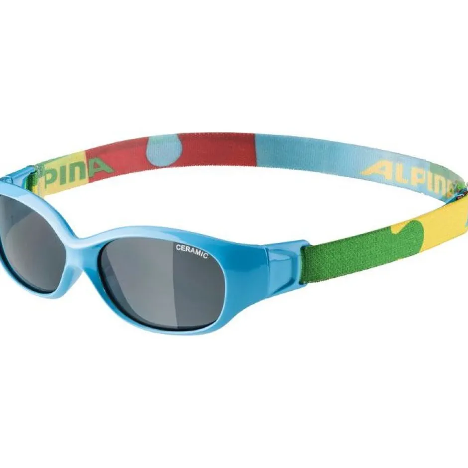 Brillen Kinderen < Alpina Sports Flexxy Glasses Kids - cyan-puzzle/CERAMIC black