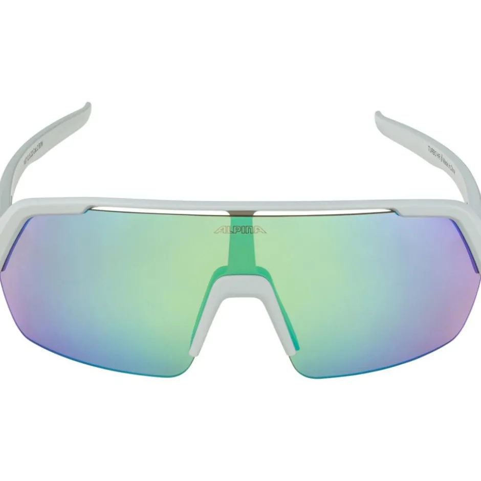 Racefietsbrillen < Alpina Turbo HR Bril - smoke-grey matt/mirror green