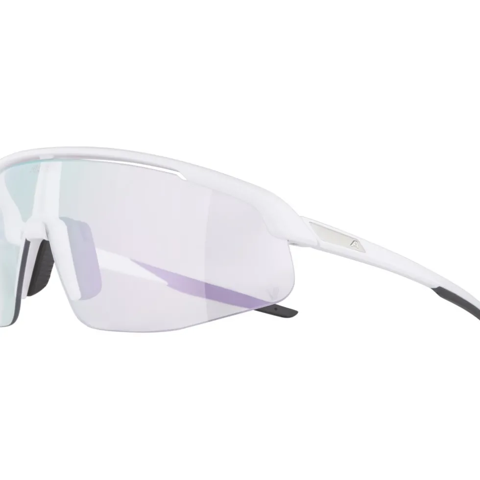Alpina Turbo Pro V Bril - white matt/clear to grey/flash pink
