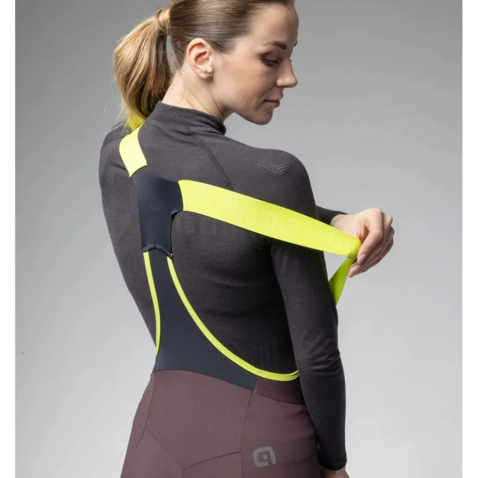 Alé PR-E Magic Colour Winter Fietsshort met Bretels Dames - brownie