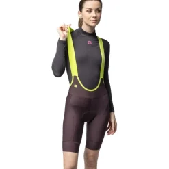 Alé PR-E Magic Colour Winter Fietsshort met Bretels Dames - brownie