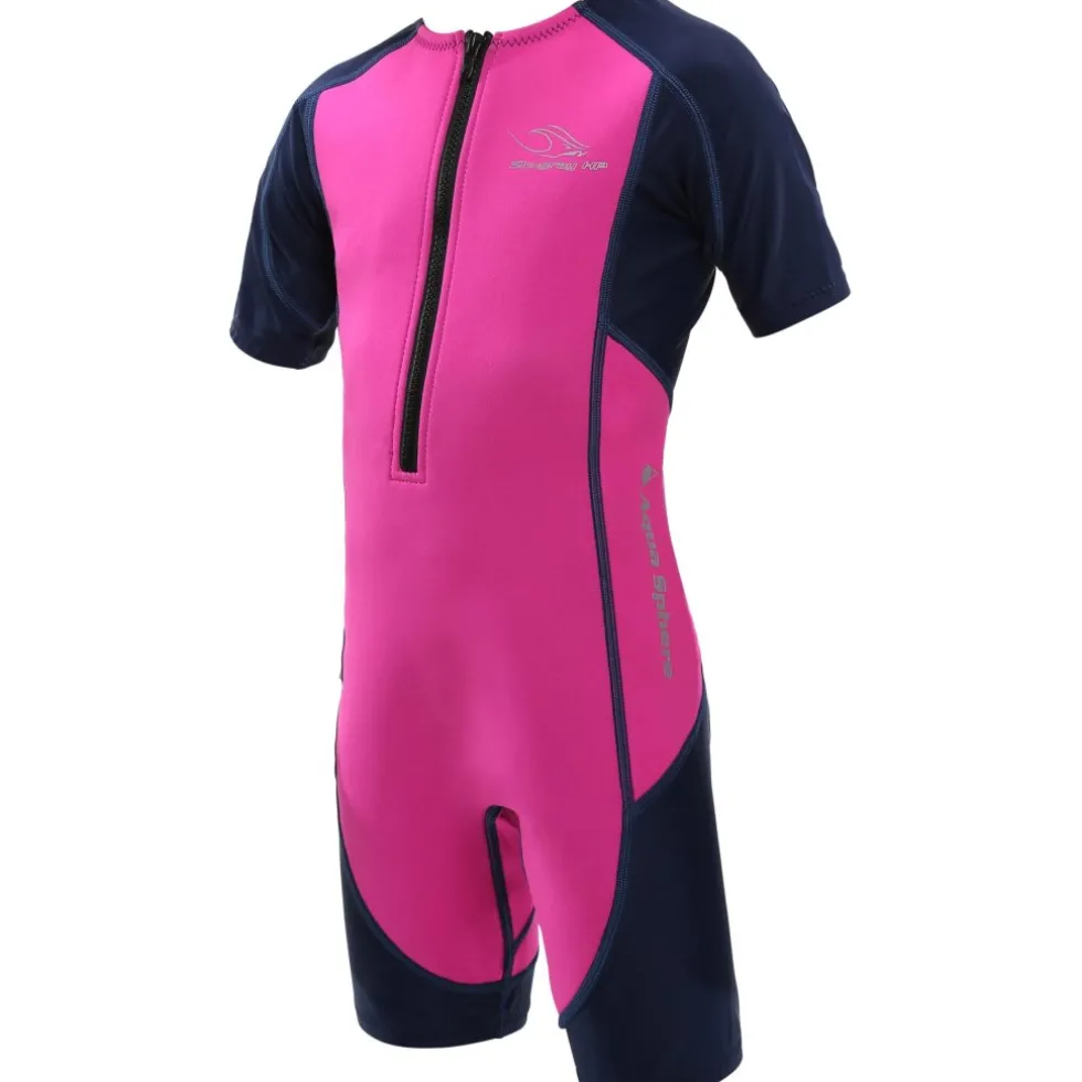 AQUASPHERE Stingray HP Kinderen Wetsuit met Korte Mouwen - Pink/Navy Blue