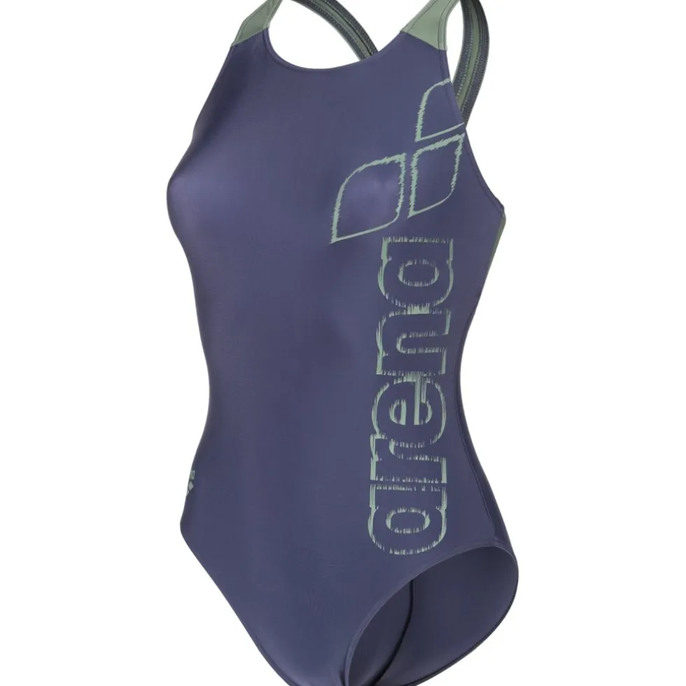 arena Feel Scratchy V Back Badpak Vrouwen - Navy/Sage