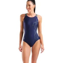arena Feel Scratchy V Back Badpak Vrouwen - Navy/Sage