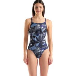 arena Perfomance Scratched Super Fly Back Badpak Dames - Multi Zwart-Navy