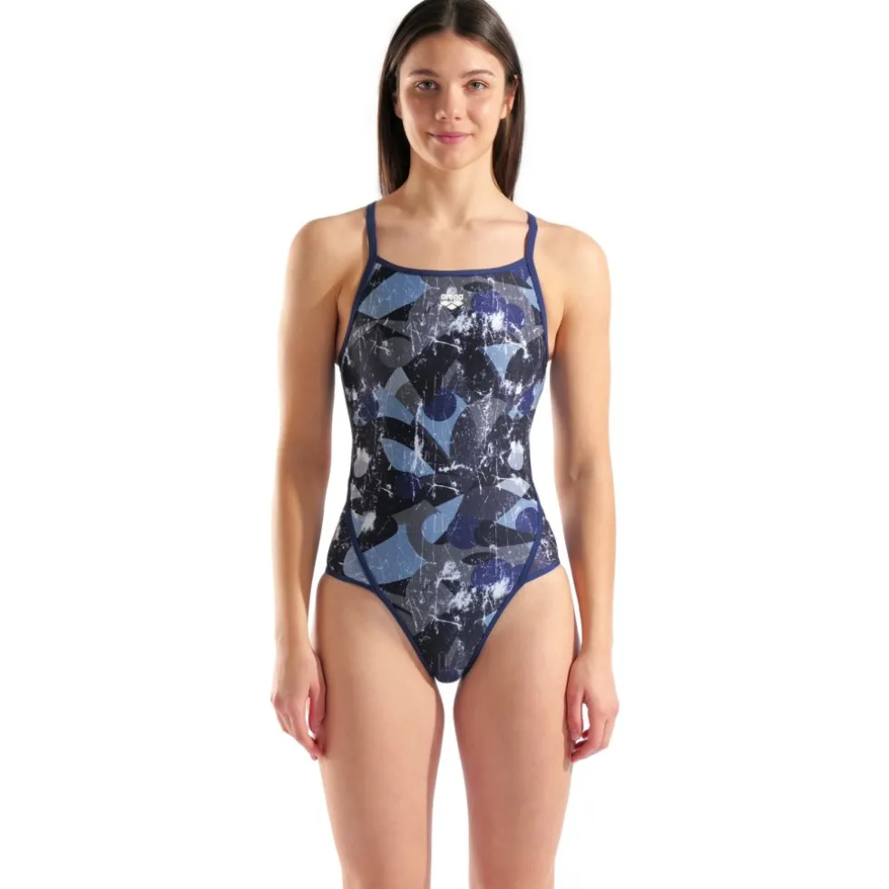 arena Perfomance Scratched Super Fly Back Badpak Dames - Multi Zwart-Navy