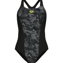 Wedstrijd Zwemkleding < arena Performance Crackle Swim Pro Back Badpak Dames - Zwart/Zwart Multi