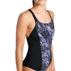 Wedstrijd Zwemkleding < arena Performance Crackle Swim Pro Back Badpak Dames - Zwart/Zwart Multi