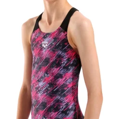 arena Performance Draft V Back Badpak Meisjes - Black Multi/Black